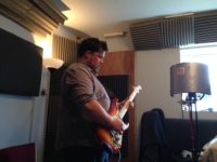 Tom Knight recording lead guitar for Somewhere in between